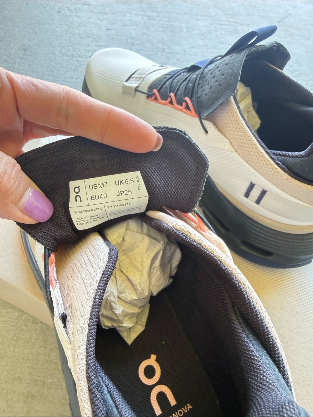 On Cloudnova 2 Dew & Black Sneakers with Coral Accents - Picture 4 of 14